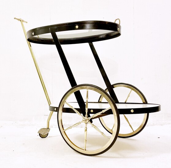 Mid-century brass glass and metal trolley - Italy 1950s