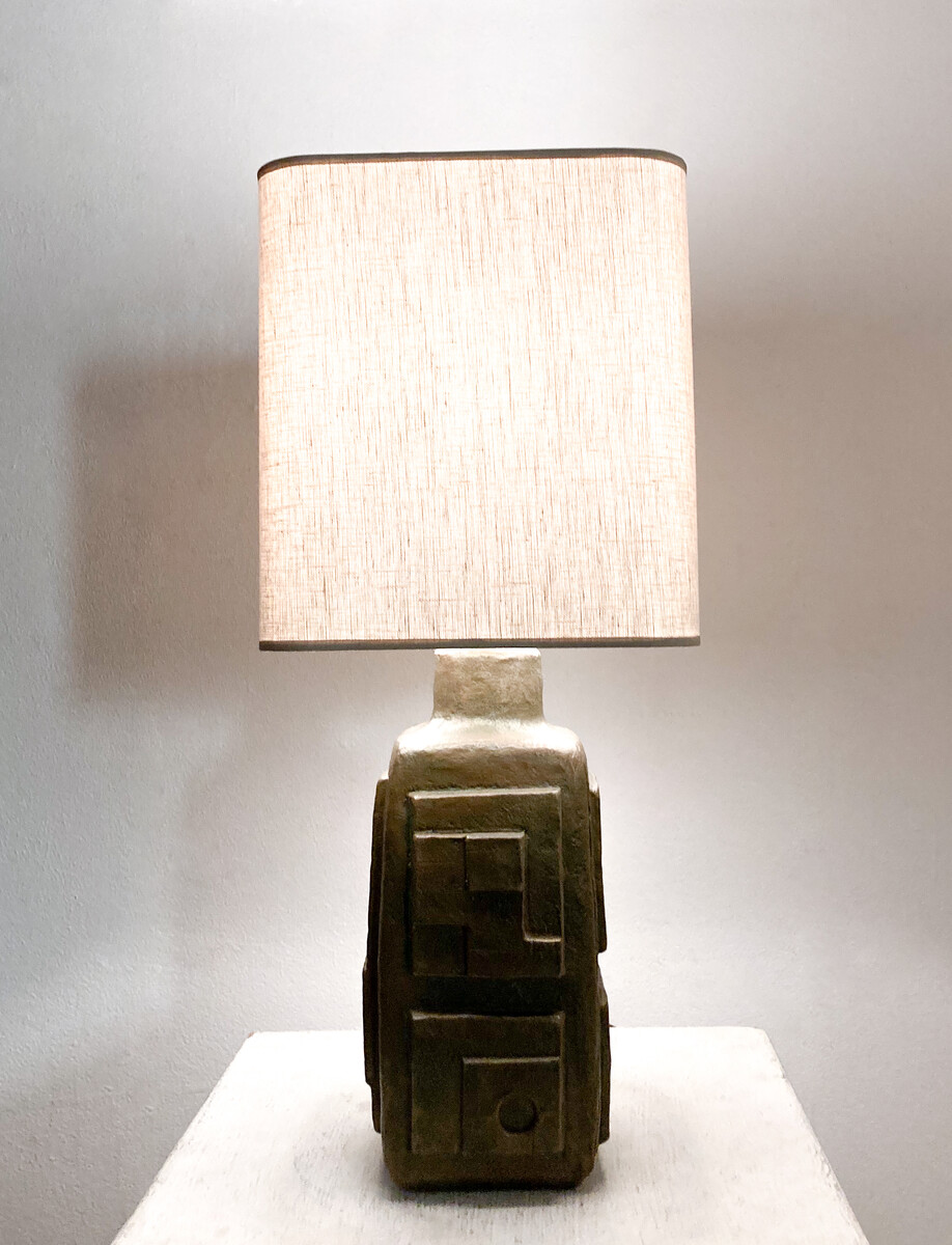 Mid-Century Brutalist Ceramic Lamp, 1960s