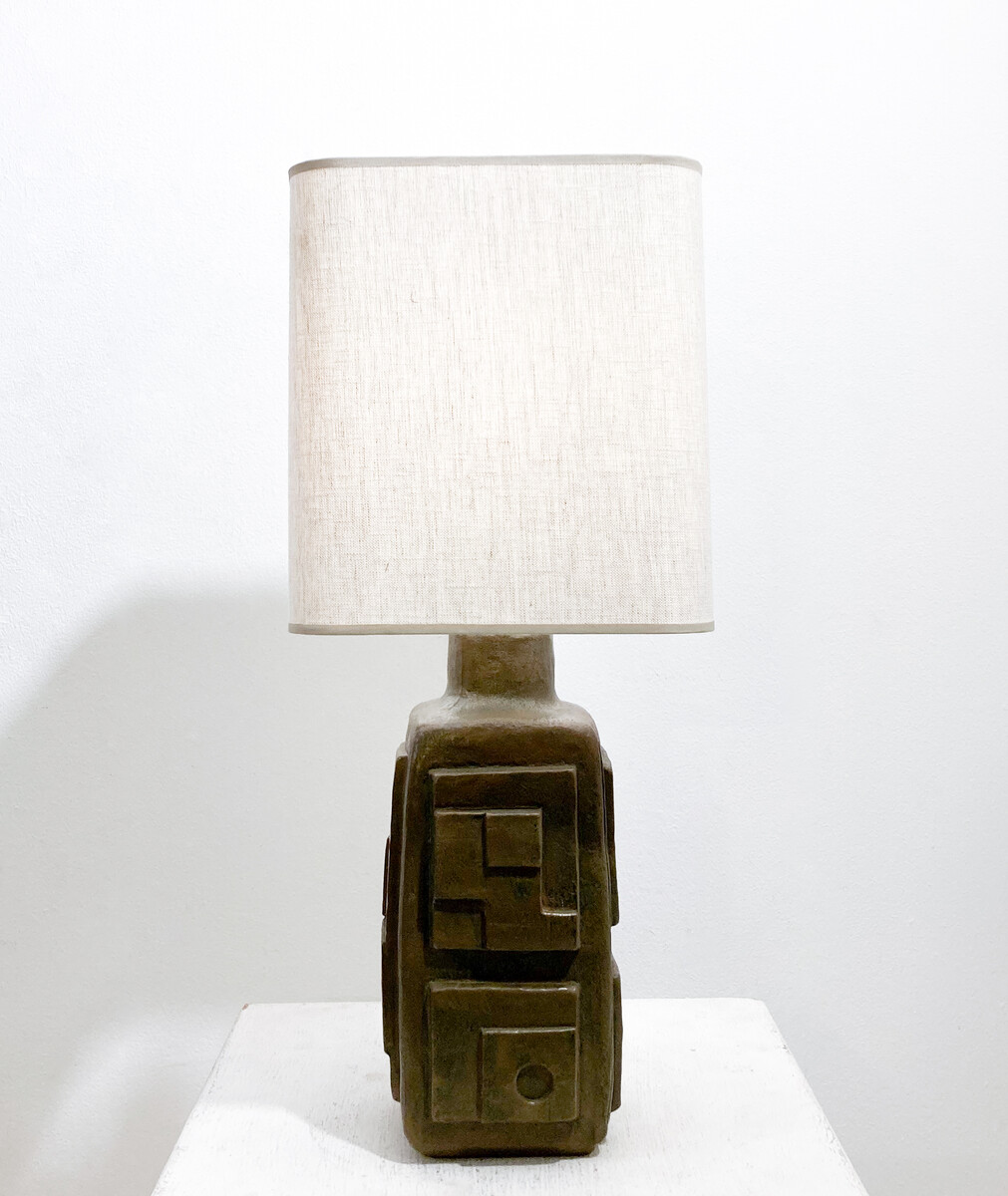 Mid-Century Brutalist Ceramic Lamp, 1960s