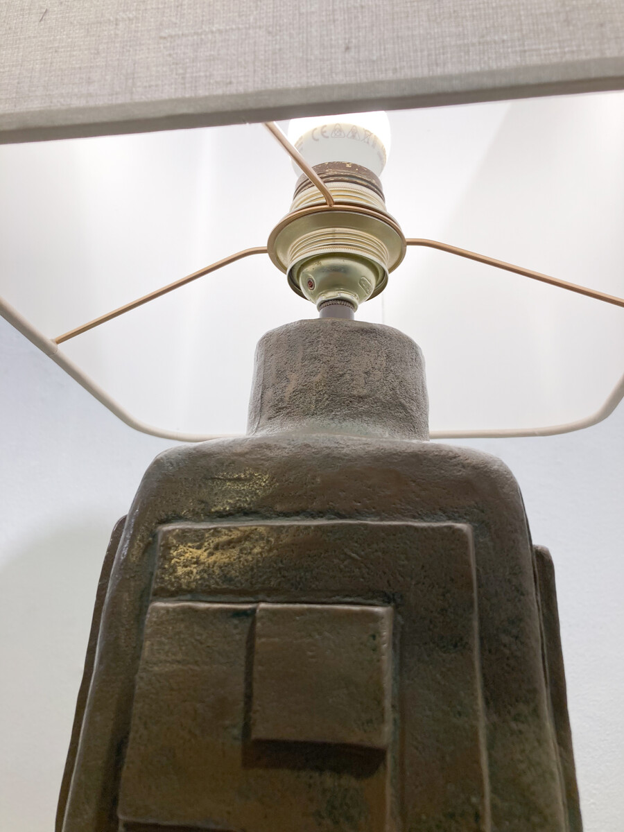 Mid-Century Brutalist Ceramic Lamp, 1960s