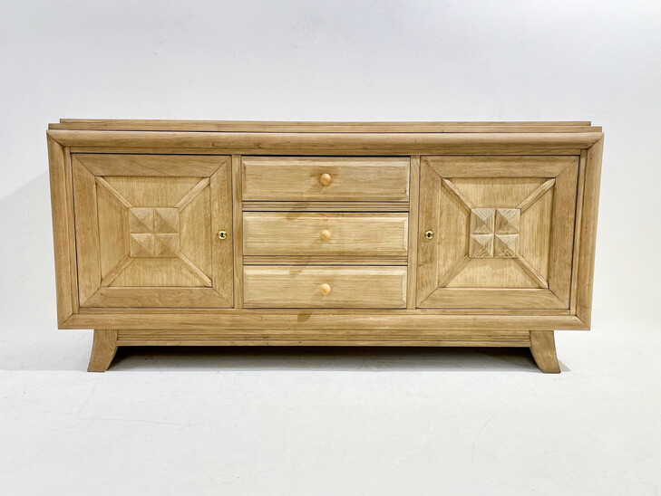 Mid-Century Brutalist Wooden Sideboard in style of Charles Dudouyt
