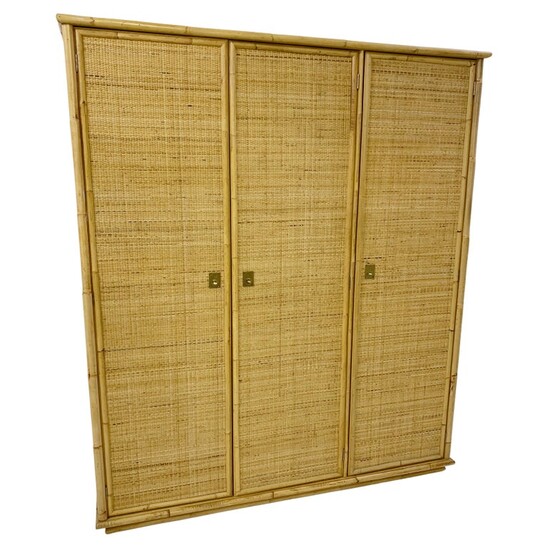 Mid-Century cabinet in Bamboo and Rattan - Italy 1970s