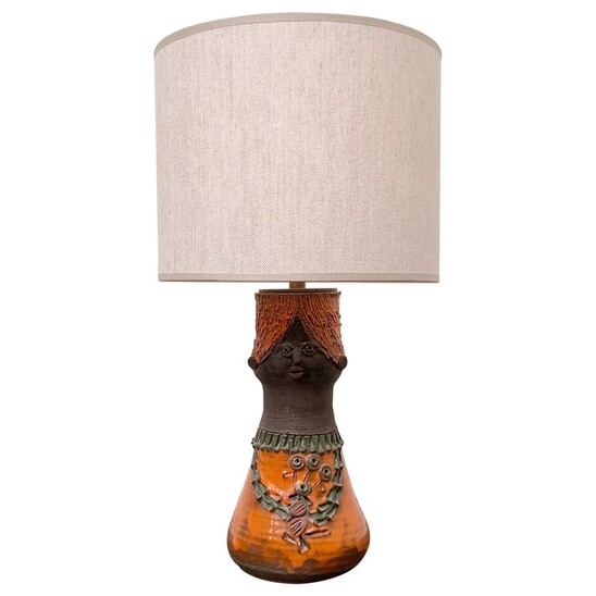 Mid-Century Ceramic table lamp by Thérèse Bataille - Dour Belgium
