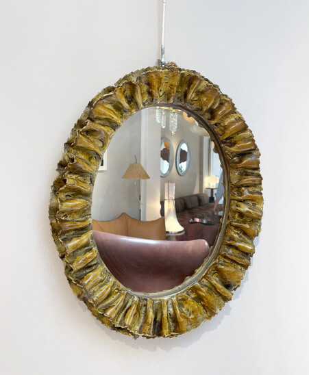 Mid-Century Ceramic Wall Mirror by Fausto Melotti - Italy 1950s