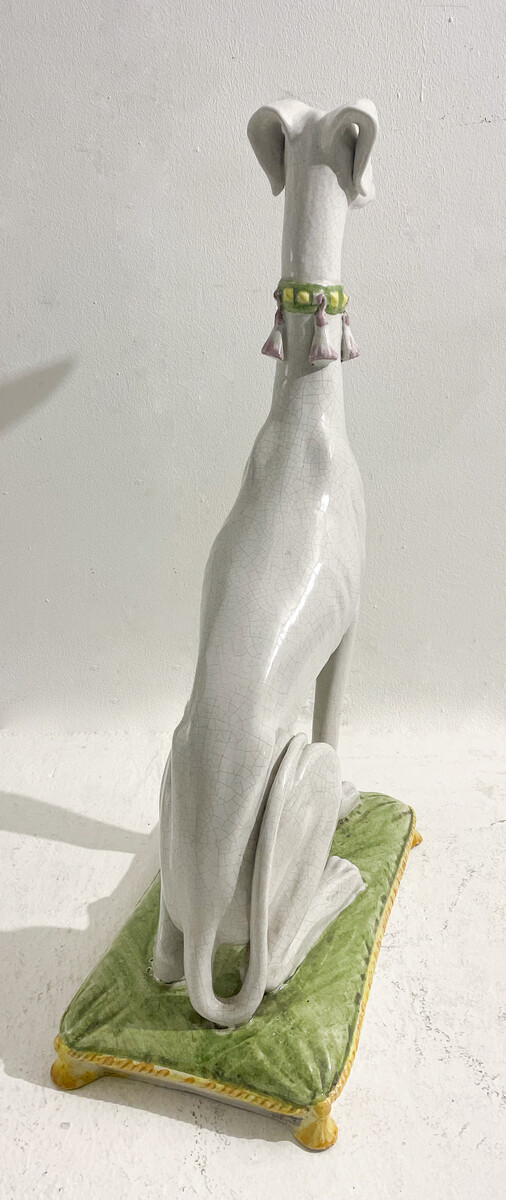 Mid-Century Ceramic Whippet Dog Sculpture, Italy, 1960s