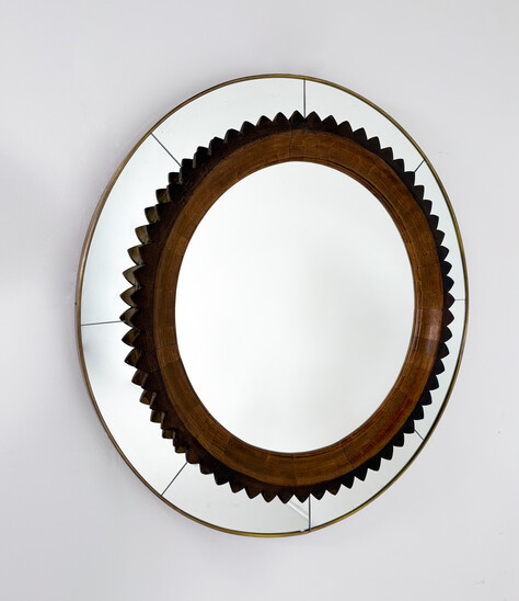 Mid-century Circular Wall Mirror by Fratelli Marelli, Italy, 1950s