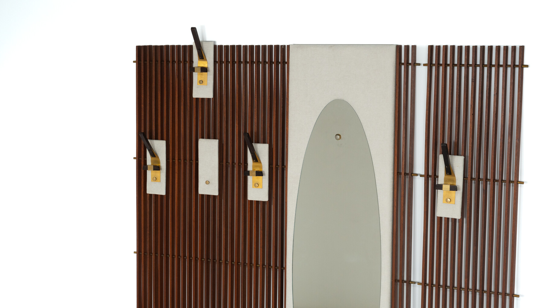 Mid-Century Coat Rack with Integrated Mirror, Italy, 1970s