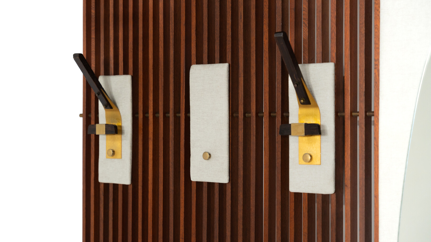 Mid-Century Coat Rack with Integrated Mirror, Italy, 1970s