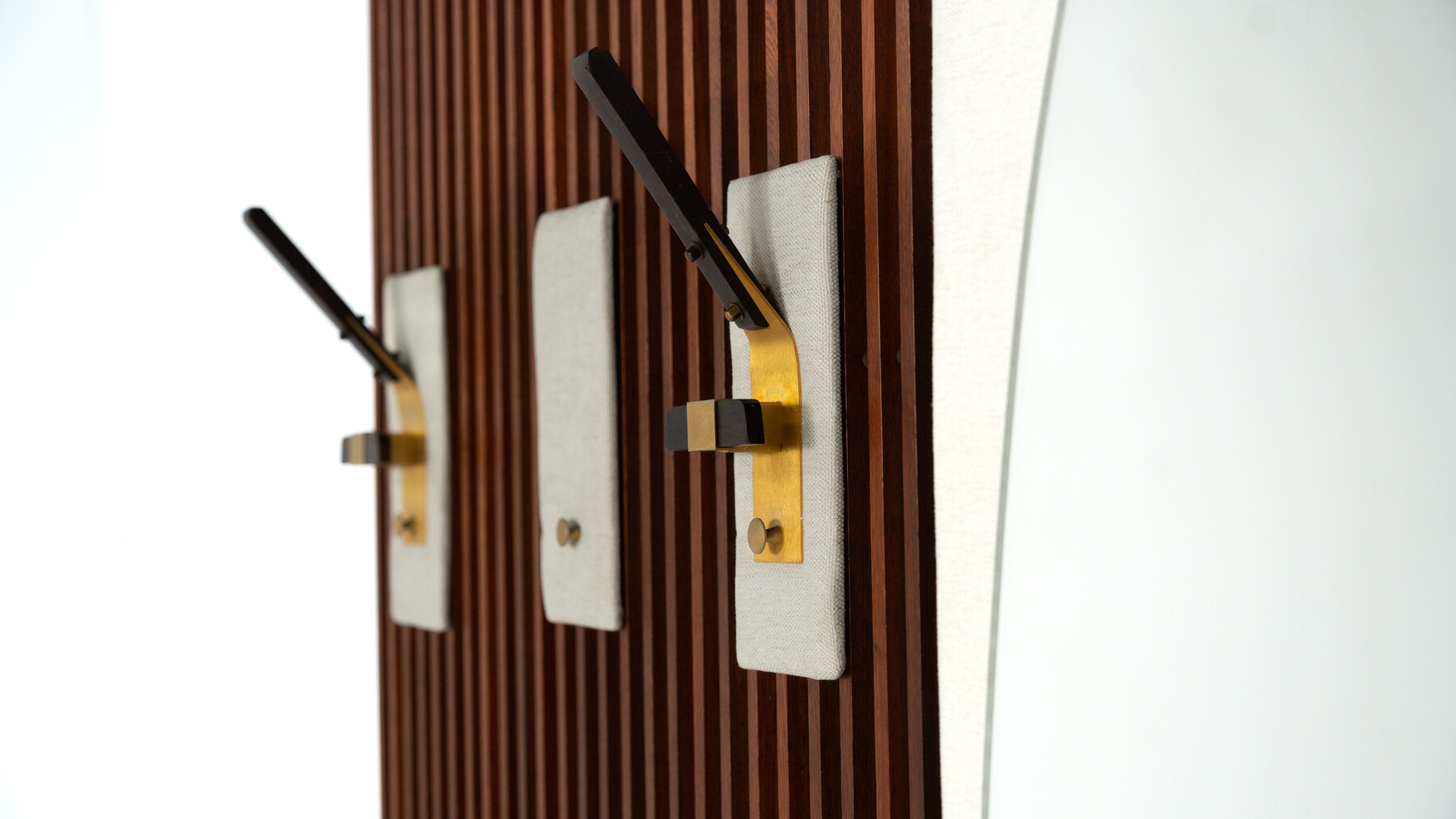 Mid-Century Coat Rack with Integrated Mirror, Italy, 1970s
