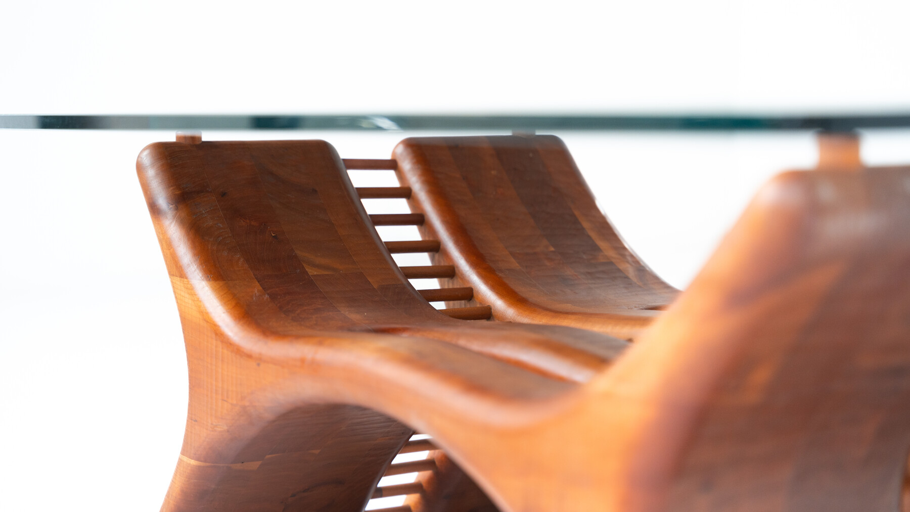Mid-Century Coffee Table, Wood and Glass, Italy, 1960s
