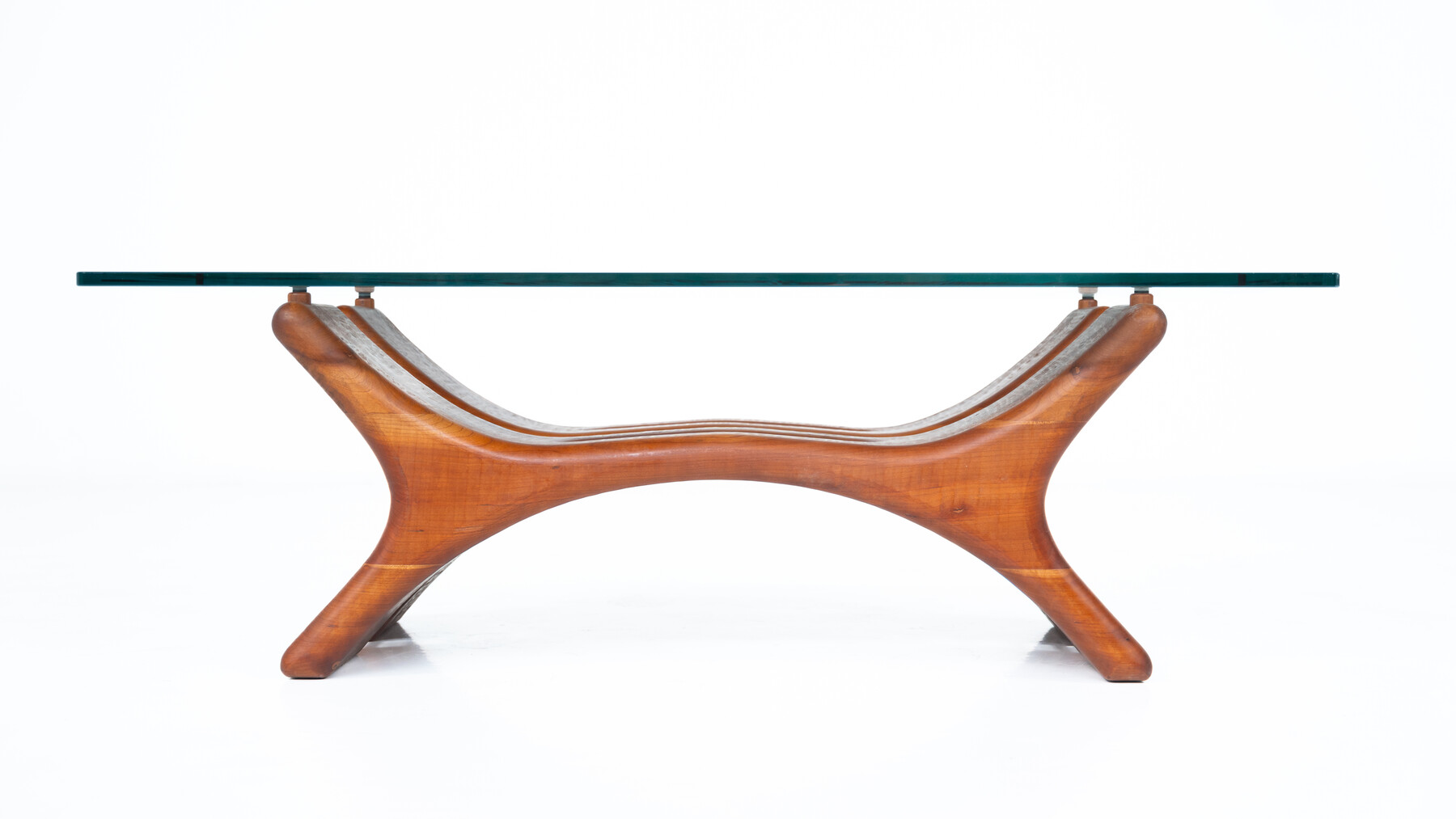 Mid-Century Coffee Table, Wood and Glass, Italy, 1960s
