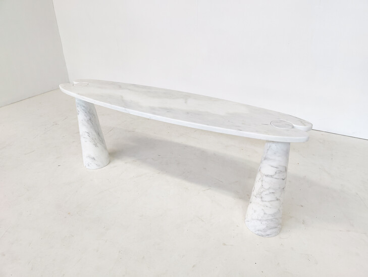 Mid-Century Eros Console by Angelo Mangiarotti for Skipper, White Marble, 1980s