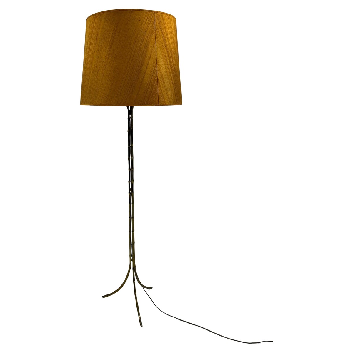 Mid-century Faux Bamboo Floor Lamp in the style of Maison Baguès