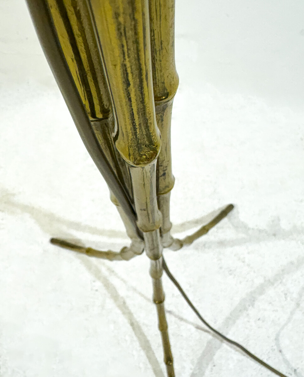 Mid-century Faux Bamboo Floor Lamp in the style of Maison Baguès