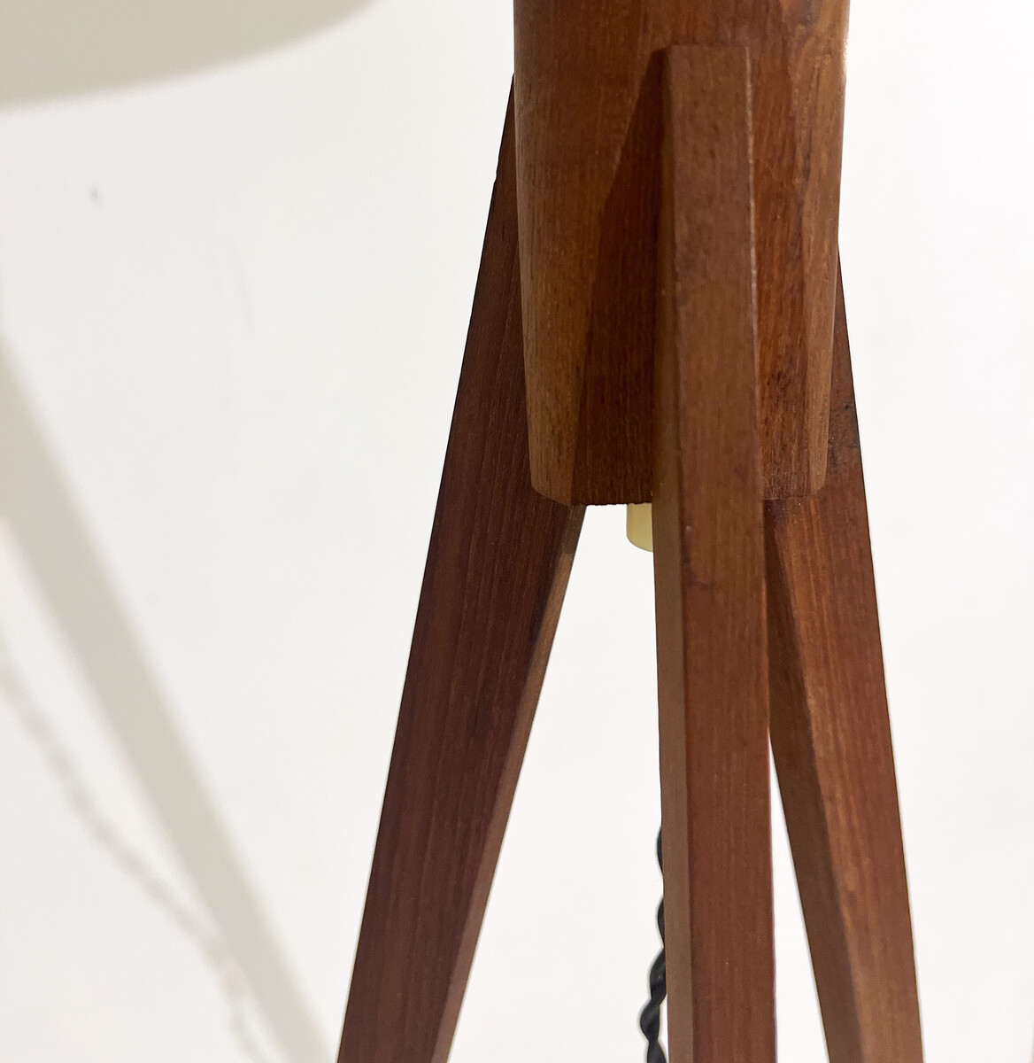 Mid-Century Floor Lamp with a Wood Tripod Base