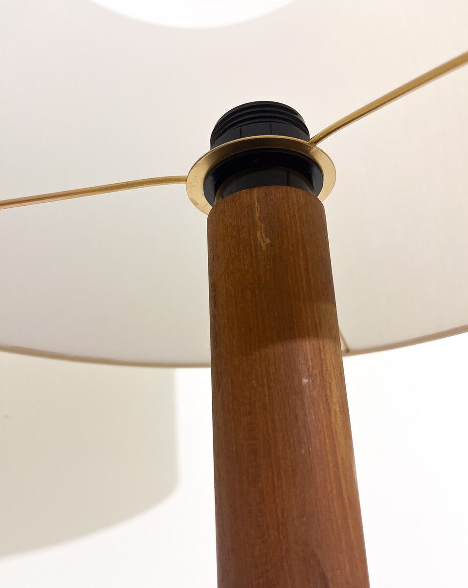Mid-Century Floor Lamp with a Wood Tripod Base