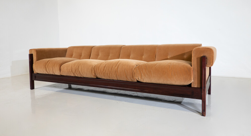 Mid-Century Four Seater Sofa by Saporiti, Italy, 1960s - New Upholstery