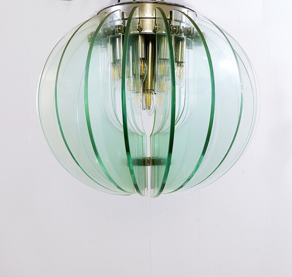 Mid-Century Glass Discs Suspension by School of Max Ingrand, Italy, 1960s