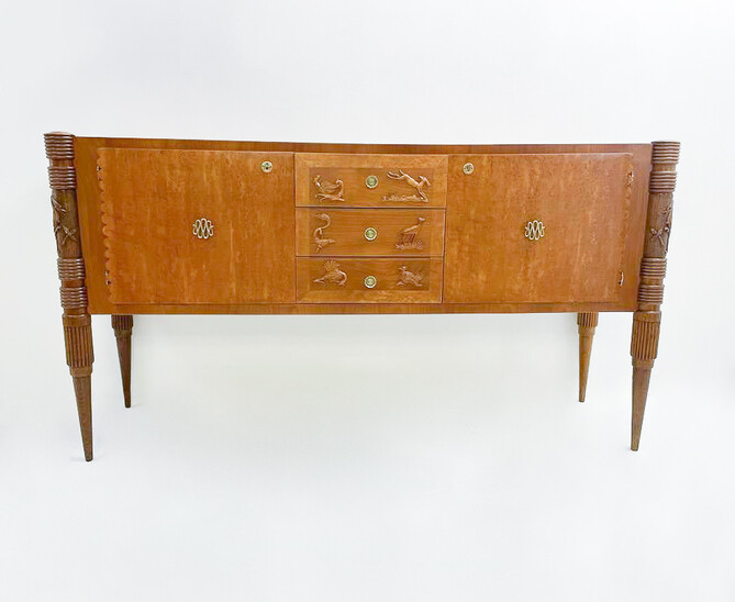 Mid-Century Italian Sideboard by Pier Luigi Colli, Ash Wood, 1940s