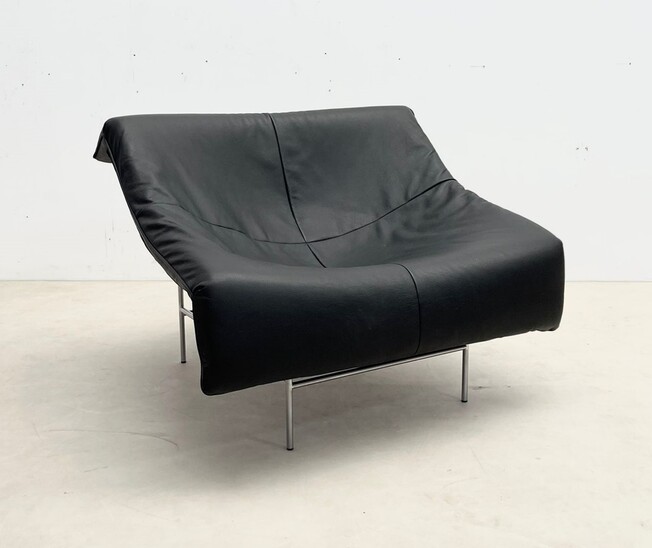 Mid-century Leather and Metal Lounge Chair model ''Butterfly'' by Gerard van den Berg for Montis - The Netherlands 1980s