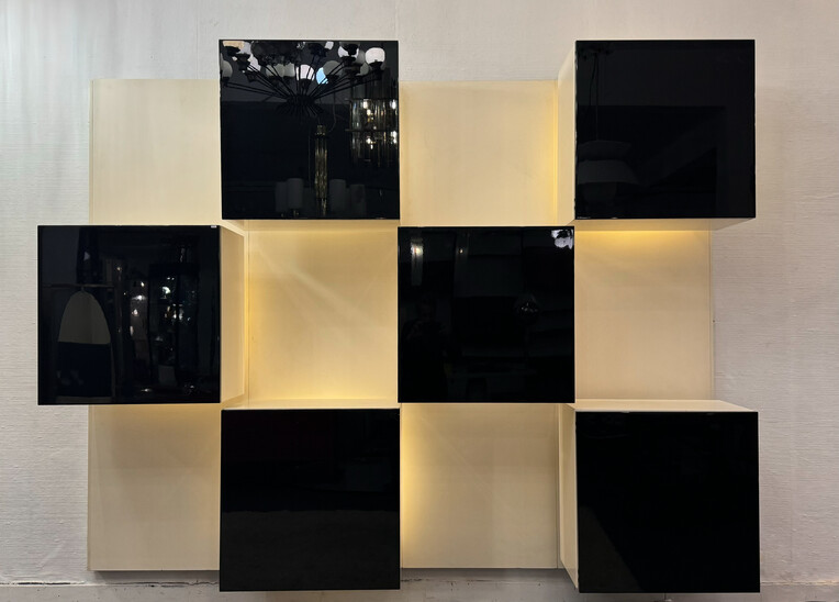 Mid-Century Lighting Wall Unit by Roberto Monsani for Acerbis, 1970s