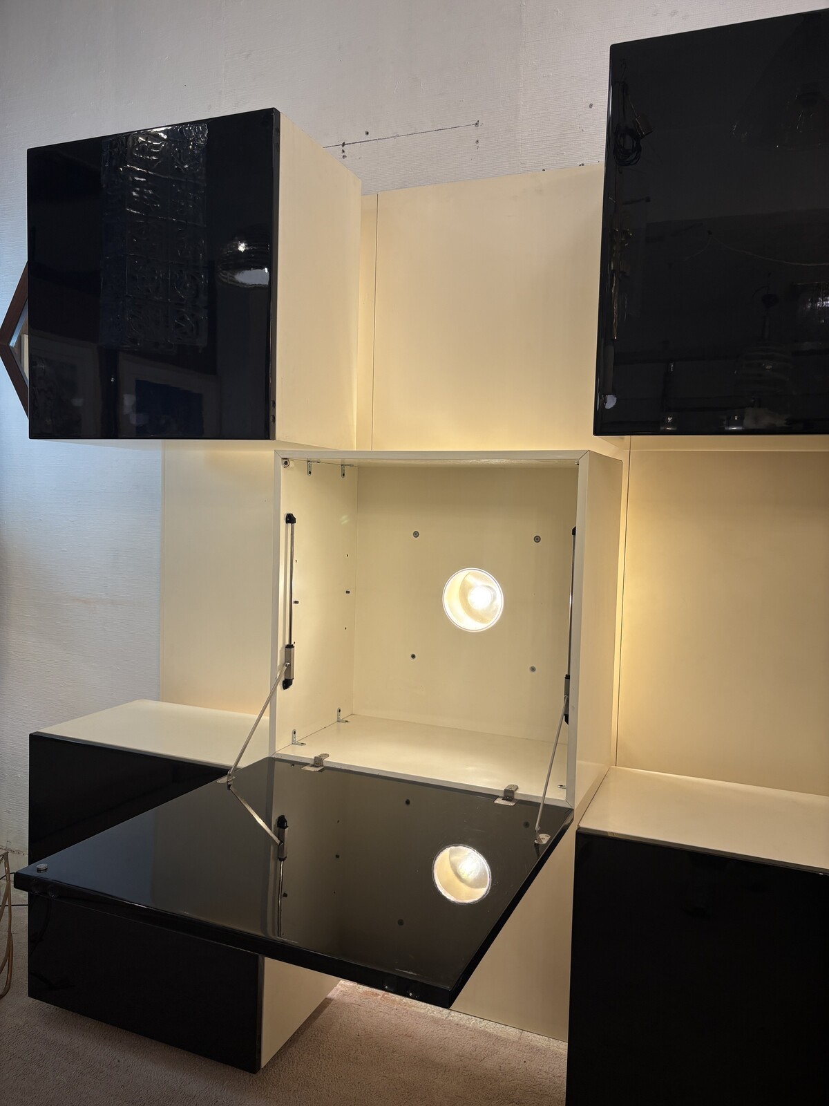 Mid-Century Lighting Wall Unit by Roberto Monsani for Acerbis, 1970s