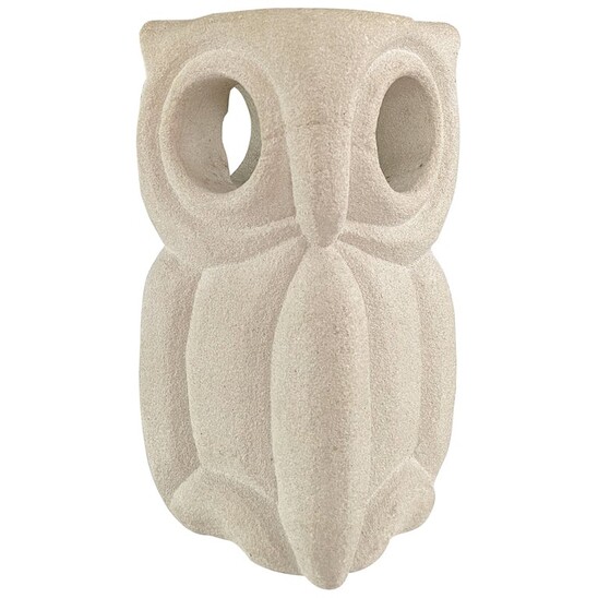 Mid-Century limestone Owl Lamp by Albert Tormos - France 1970s