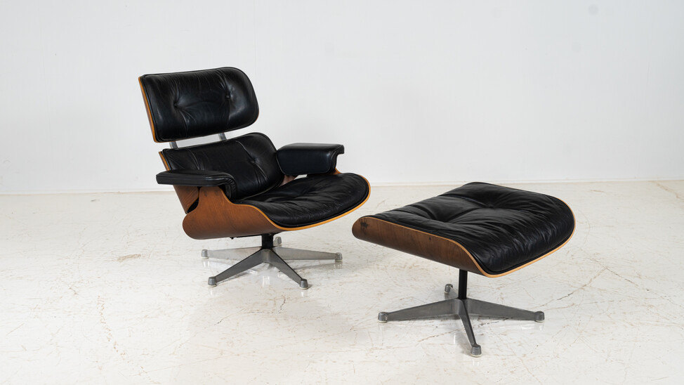 Mid-Century Lounge Chair and Ottoman by Charles & Ray Eames for Herman Miller for ICF