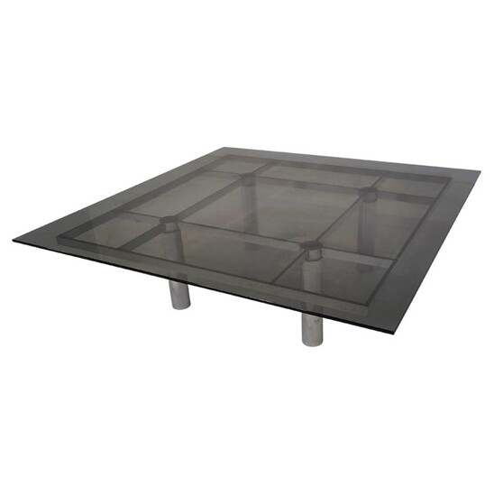 Mid-Century Modern André Coffee Table by Afra & Tobia Scarpa for Gavina, Chrome and Glass, Italy, 1970s