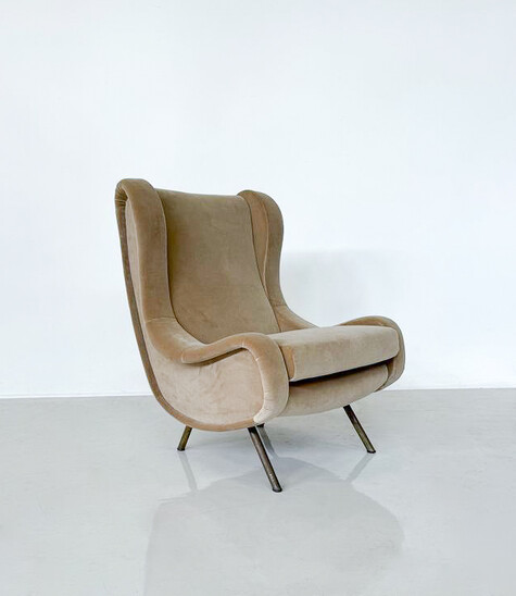 Mid-Century Modern Armchair by Marco Zanuso, Italy, 1960s - New Upholstery