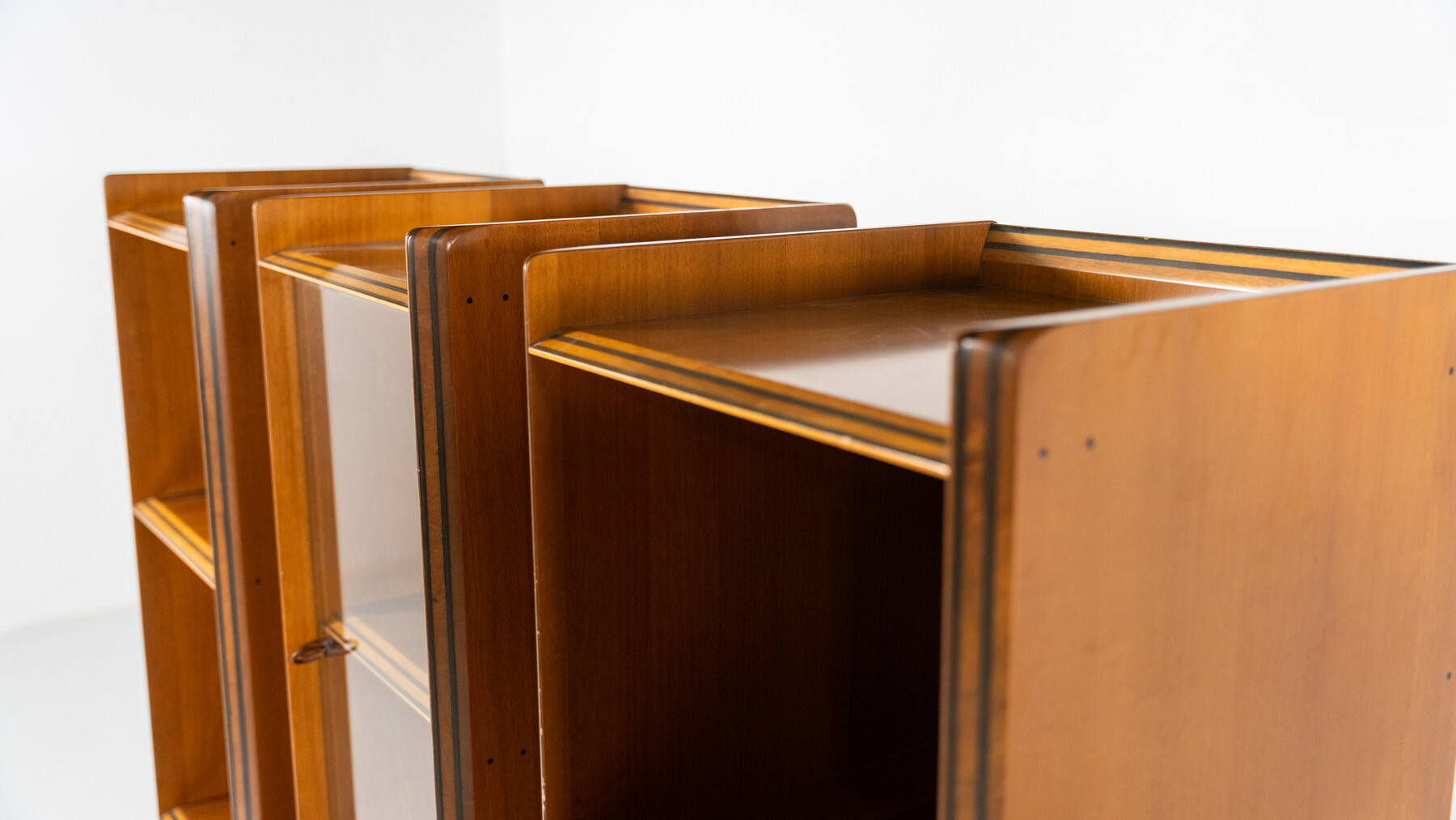 Mid-Century Modern Artona shelf by Afra & Tobia Scarpa for Maxalto, Wood and Leather, 1970s - Sold per Piece