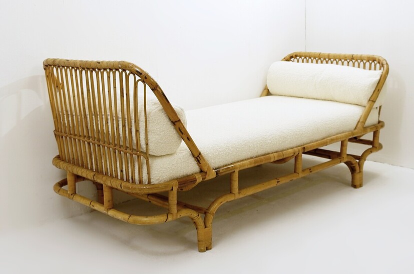 Mid-Century Modern Bamboo Day Bed,  Italy, 1960s
