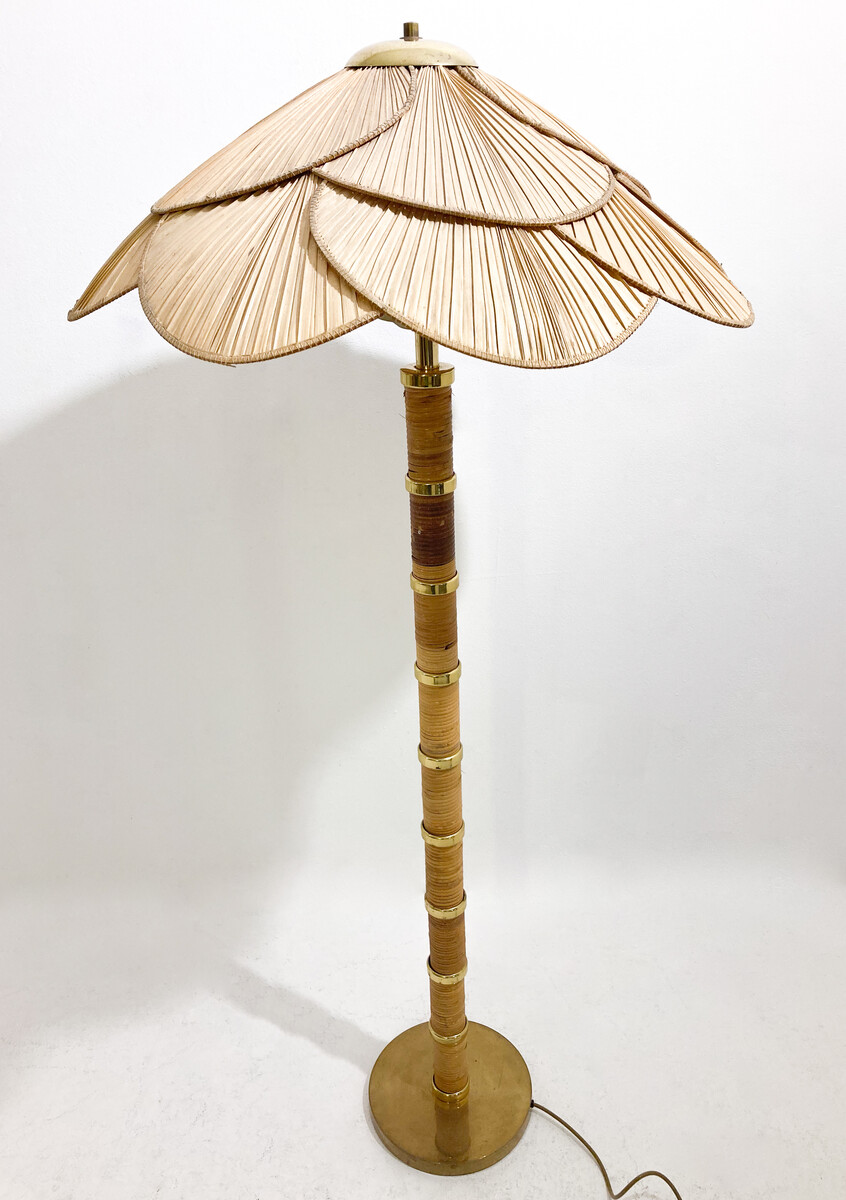 Mid-Century Modern Bamboo Floor Lamp attributed to Miranda Ab, 1960s