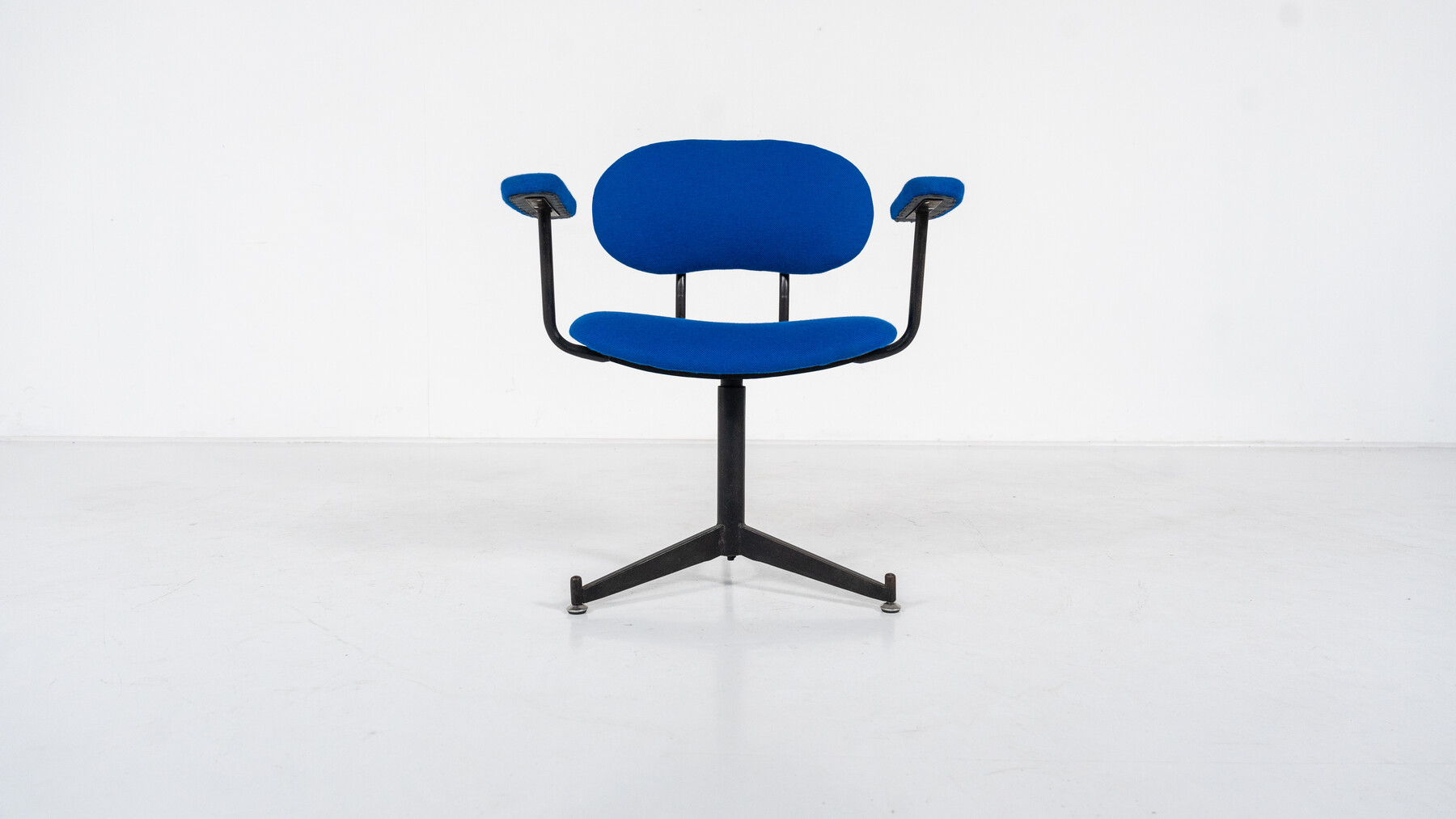 Mid-Century Modern Bleu Swivel Desk Chair