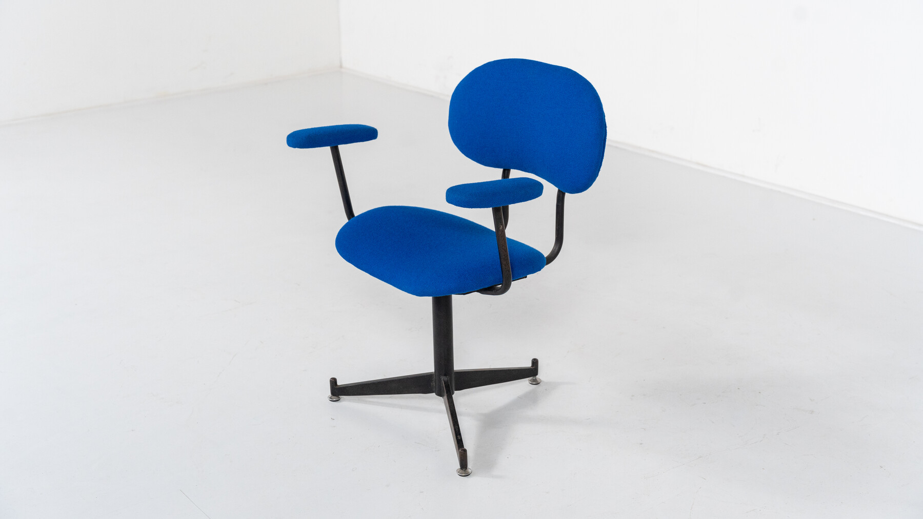 Mid-Century Modern Bleu Swivel Desk Chair