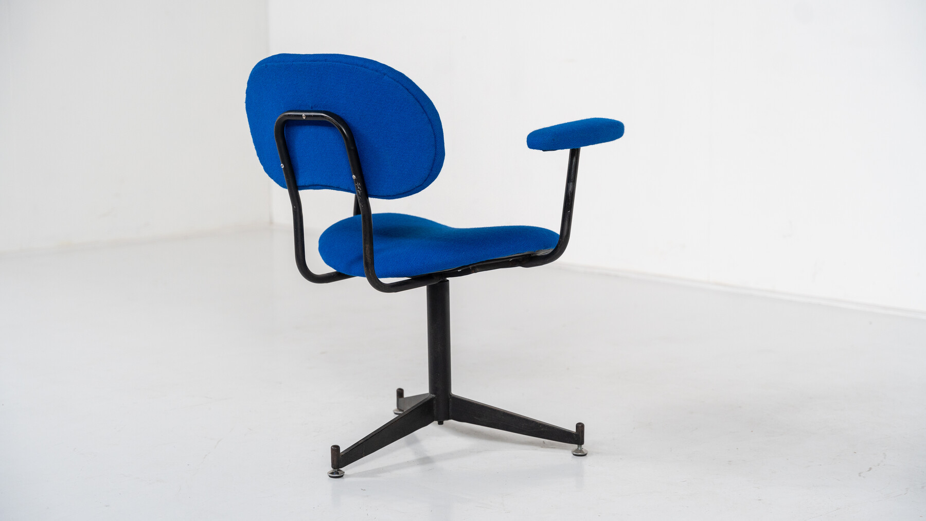 Mid-Century Modern Bleu Swivel Desk Chair