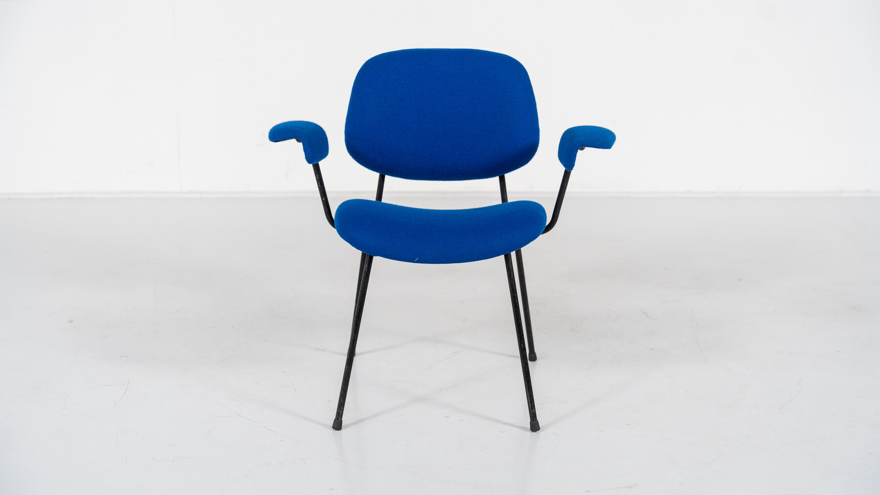 Mid-Century Modern Bleu Swivel Desk Chair