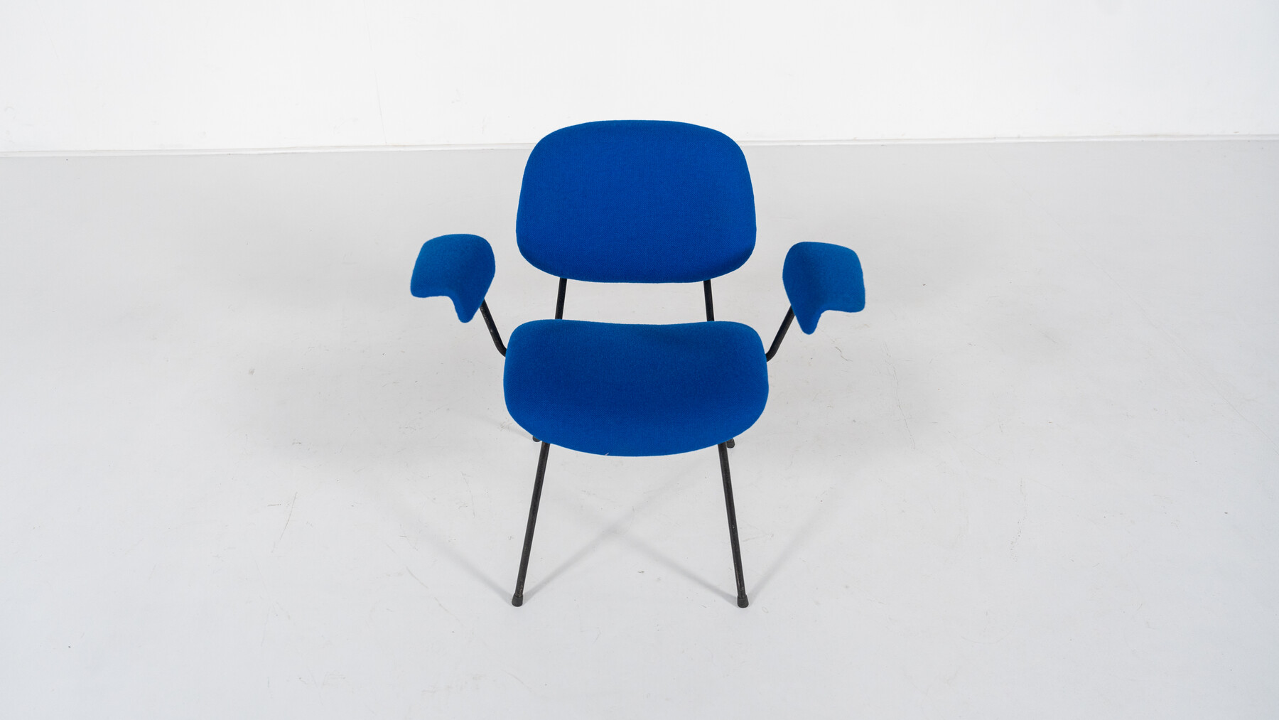 Mid-Century Modern Bleu Swivel Desk Chair