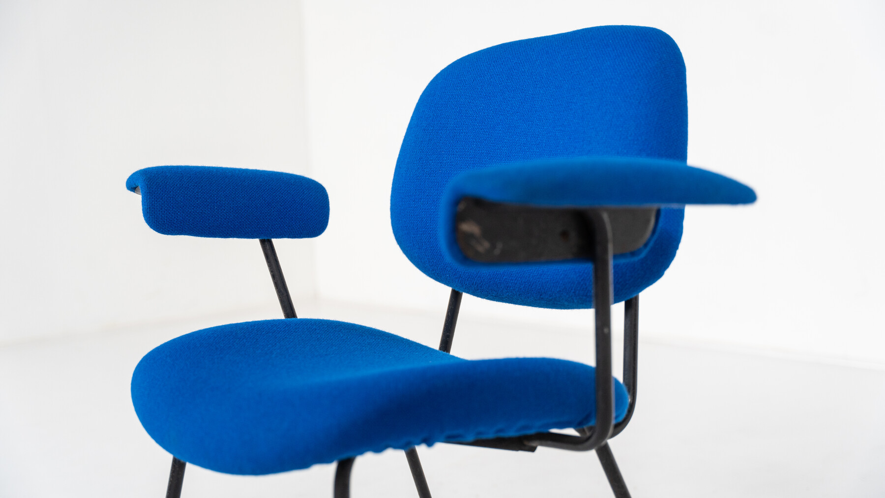 Mid-Century Modern Bleu Swivel Desk Chair