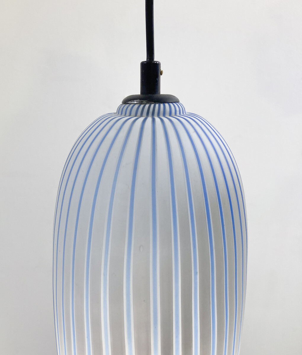 Mid-Century Modern Blue Glass Suspension, Italy, 1960s