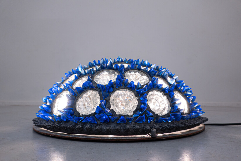 Mid-Century Modern Blue Italian Ceiling Light, Murano Glass, 1970s