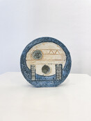 Mid-Century Modern Blue Round Ceramic Vase by Troika, England, 1960s