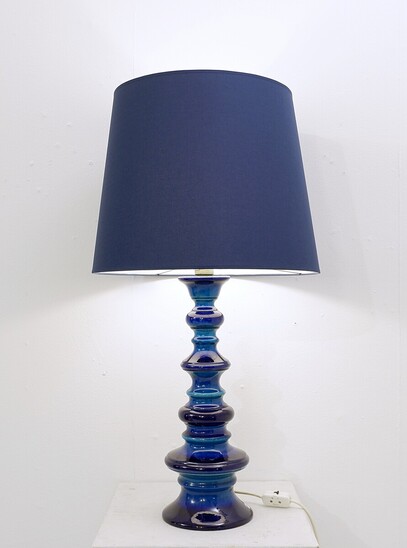 Mid-Century Modern Blue Table/Floor Lamp, Ceramic, Germany, 1960s