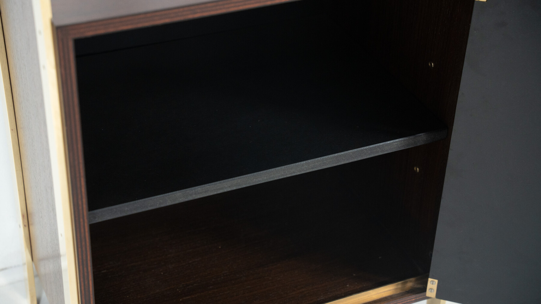 Mid-Century Modern Bookcase by Jules Wabbes, Wood and Brass, 1960s