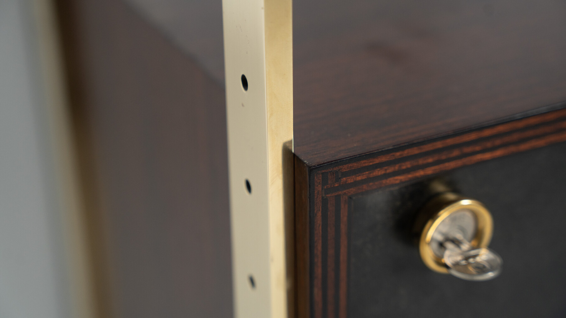 Mid-Century Modern Bookcase by Jules Wabbes, Wood and Brass, 1960s
