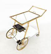 Mid-Century Modern Brass and Glass Trolley, Italy, 1950s