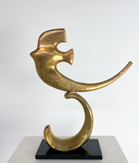 Mid-Century Modern Brass Bird Sculpture, 1970s