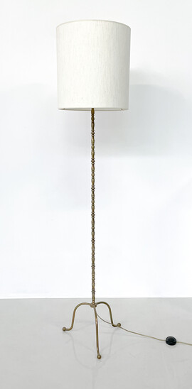 Mid-Century Modern Brass Floor Lamp, c.1940s