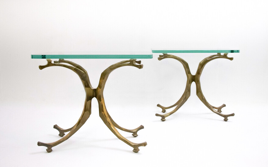 Mid-Century Modern Bronze 'Seahorse' Coffee Tables by Willo Daro, 1970s