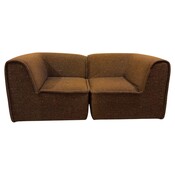 Mid-Century Modern Brown Two-Seater Sofa, Italy